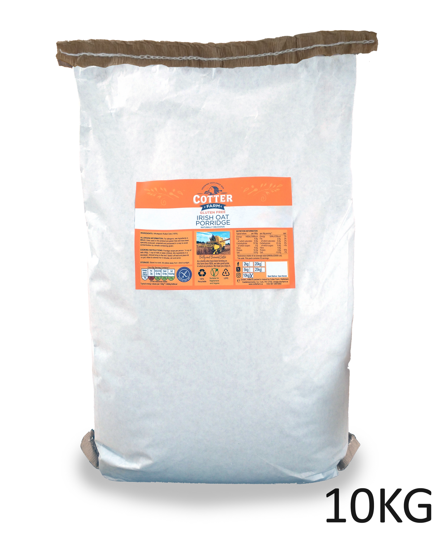 100% Irish Gluten Free Porridge 10kg     (€6 Shipping to ROI)